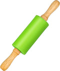 Mini Silicone Rolling Pin for Kids, Non-stick Surface Wood Handle, 9 Inch 1 by Honglida