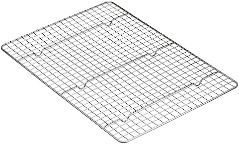 Amazon Basics Ceramic Nonstick Baking Sheet & Cooling Rack Set, Dishwasher Safe, Oven Safe, Half Sheet Size, Gray, 1-Pack