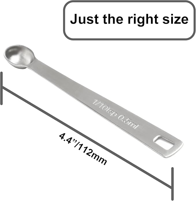 2PCS 1/10 Teaspoon Single Tiny Measuring Spoon, Small Individual Stainless - Image 2