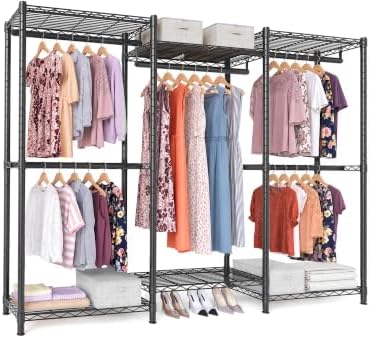 SONGMICS Closet Organizers and Storage, Clothes Rack with Shelves