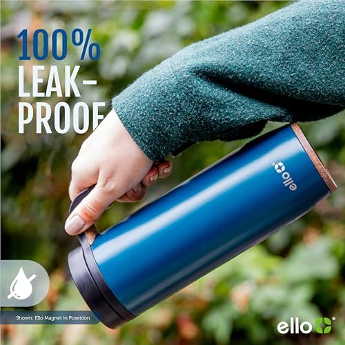 Ello Magnet 18oz Insulated Stainless Steel Travel Mug with Handle, Shadow, 18 Ounces (Pack of 6)
