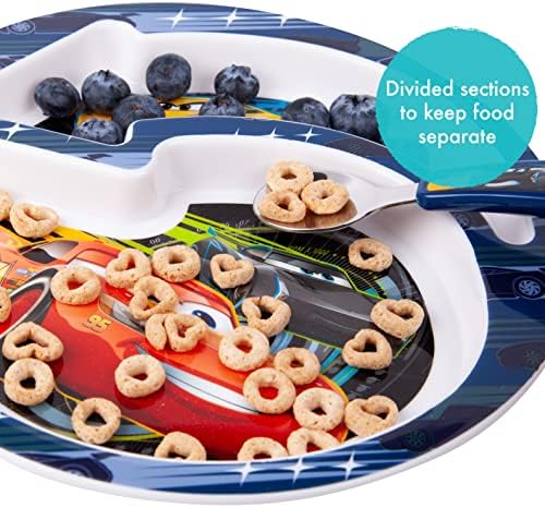 The First Years Disney/Pixar Cars Dinnerware Set - Toddler Plates and Toddler Utensils - 4 Count