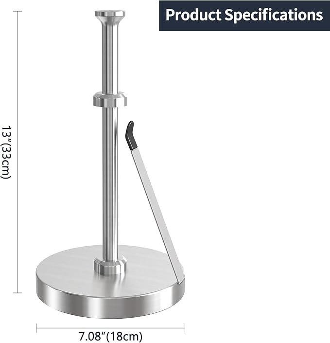 Jesginboo Brushed Nickel Paper Towel Holder - Image 8