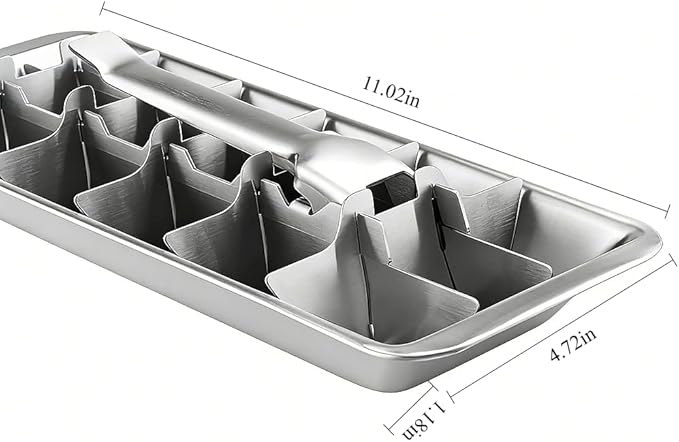 Stainless Steel Ice Cube Trays, 18-Slot Detachable & Easy-Release Freezer Tray - Image 2