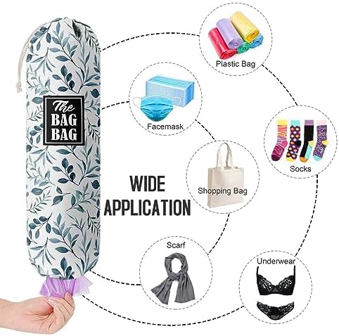 The Bag Grocery Bag Holder, Leafage Grocery Bags Holder Organizer, Wall Mount Plastic Bags Storage Container Dispensers, Kitchen Gifts For Women Family Friends Grandma Mom(E-6)