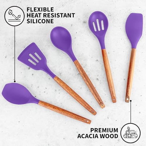 Zulay Kitchen 5 Piece Silicone Utensil Set