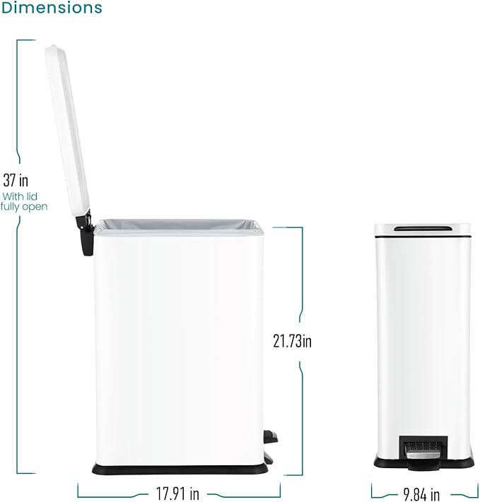 Home Zone Living 8 Gallon Slim Kitchen Trash Can - Image 7