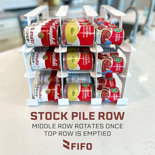 FIFO Pantry Storage Organizer Dispenser Rack for Canned Goods/Drinks, 54-Can Capacity