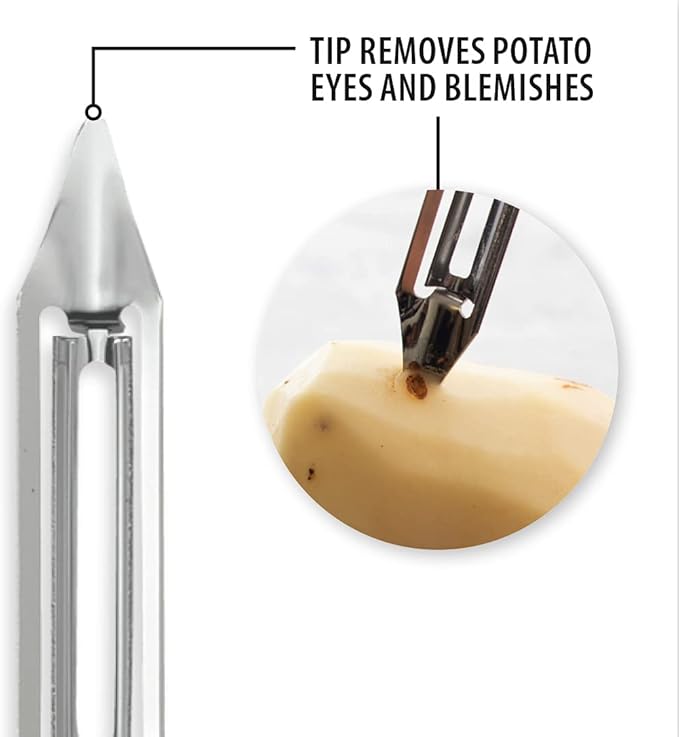 Rada Cutlery Vegetable Peeler, 1.75" Stainless Steel Swiveling Blade - Image 3