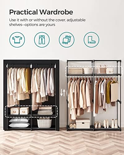 SONGMICS Closet Wardrobe, Clothes Storage, 55.1 x 16.9 x 68.5 Inches