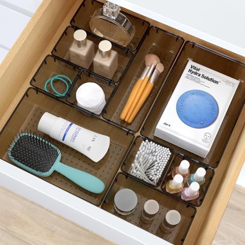 13 PCS Plastic Drawer Organizers Set, 4 Size Desk Drawer Organizer Trays
