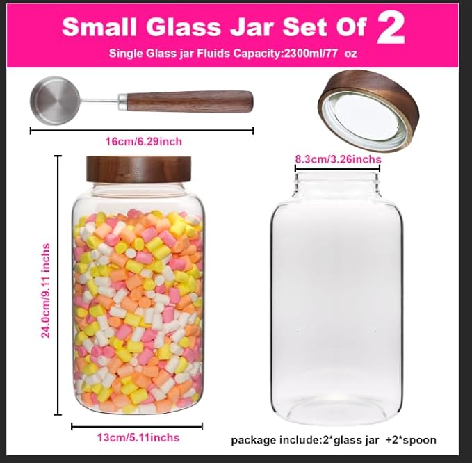 Glass Coffee Jars Spice Jar Round Storage Canister - Image 2