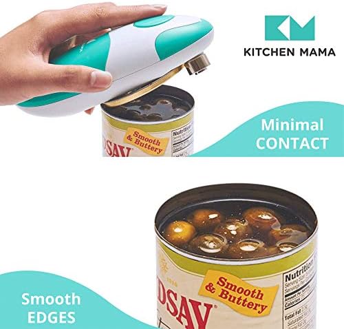 Kitchen Mama Auto Electric Can Opener, Battery Operated, Teal
