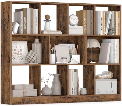 VASAGLE Bookshelf, 11 Cubes Storage Organizer, 49.6 x 9.5 x 39.4 Inches