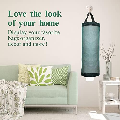 TOGETRUE Plastic Bag Holder, Mesh Grocery Bag Holder Hanging Storage Bag Dispenser (Dark Green 2 Packs)