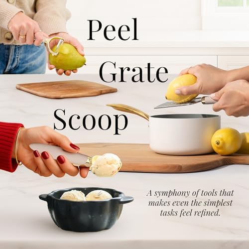 Styled Settings Beige and Gold Kitchen Utensils Set, 8-Piece