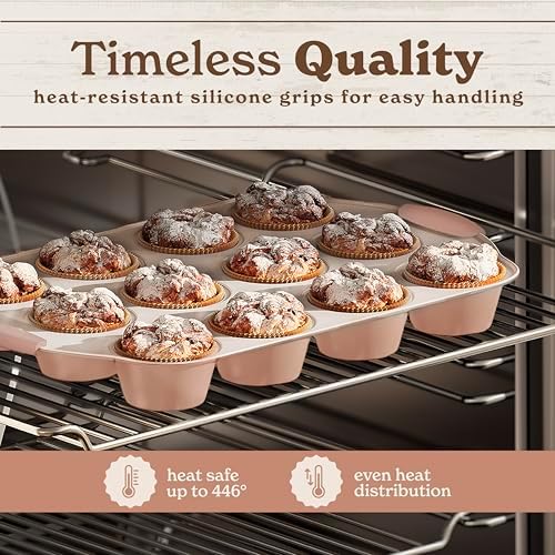 Country Kitchen Nonstick Stackable Bakeware Set - Durable, Easy Release Baking Set- 22 Pc. Includes Silicone Muffin Cups