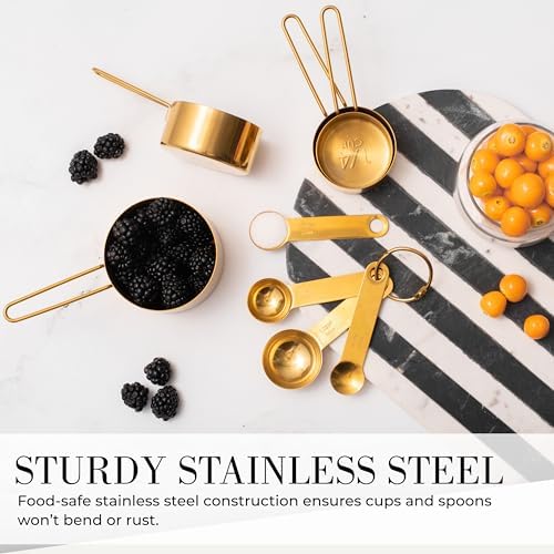Styled Settings Gold Measuring Cups and Spoons Set, 8-Piece