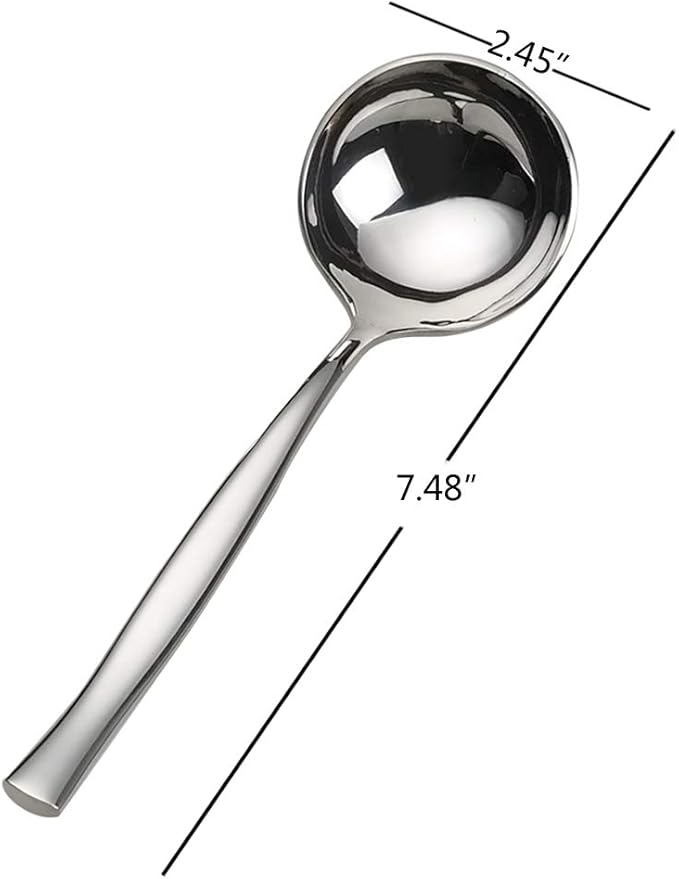 Idotry 2-Piece Stainless Steel Gravy Soup Spoon, Gravy Ladle Soup, Small Ladle - Image 3