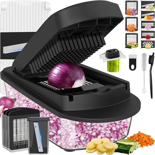 8-Blade Cook Tool & Gadget Sets, Egg Slicer Chopper Grater Set, Black