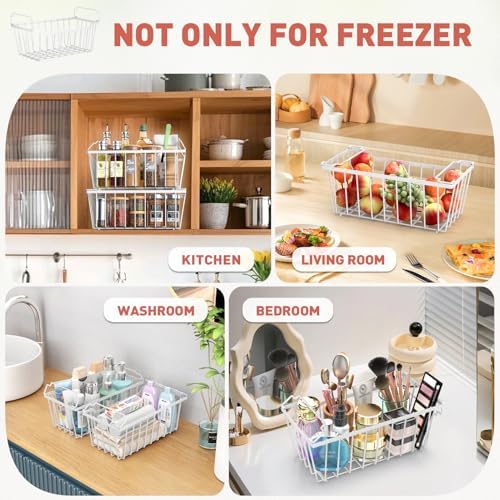 Goovilla Freezer Organizer Bins for 5-7 Cu.FT Chest Freezer, 4 Pack White