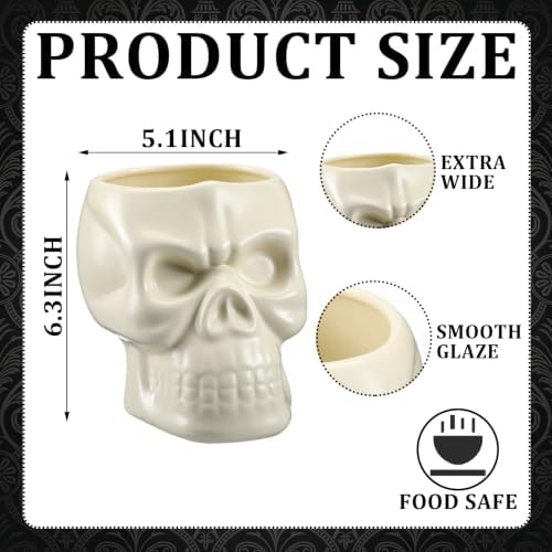 Yungyan Ceramic Skull Utensil Holder for Kitchen Gothic Kitchen Accessories