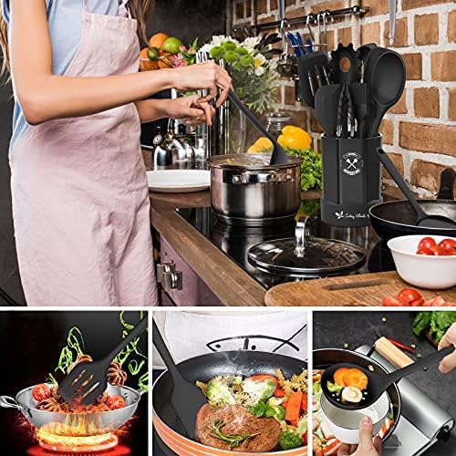 Silicone Kitchen Utensils Set, 16-Piece Silicone Cooking Utensils by Deedro