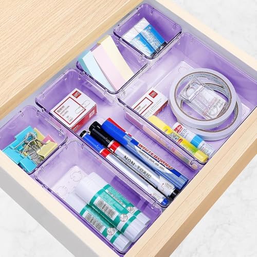 25 PCS Drawer Organizer Set, 5 Size Bathroom and kitchen organizer Trays