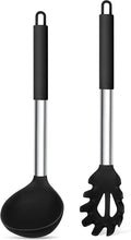 TeamFar Silicone Pasta Fork and Ladle Spoon Set, Serving Soup, Healthy & by TeamFar