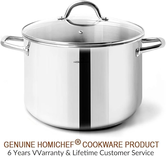 HOMICHEF Stock Pot 6 Quart Nickel Free Stainless Steel - 6 Qt Soup Pot - Small - Image 7