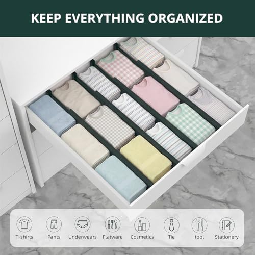 ANTOWIN Expandable Bamboo Drawer Dividers, Fits 17.6-21.6" Drawers