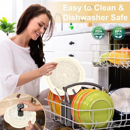 Chicken Shredder Tool Twist Large Meat Shredder with Brush&Fork, Beige