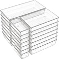 Criusia 21 Pack Large Clear Plastic Drawer Organizer Trays | BPA-Free Acrylic Organizer Bins for Large Kitchen Utensils, Bathroom, Makeup, Jewelries, Office Desk, School Supplies, Perfume