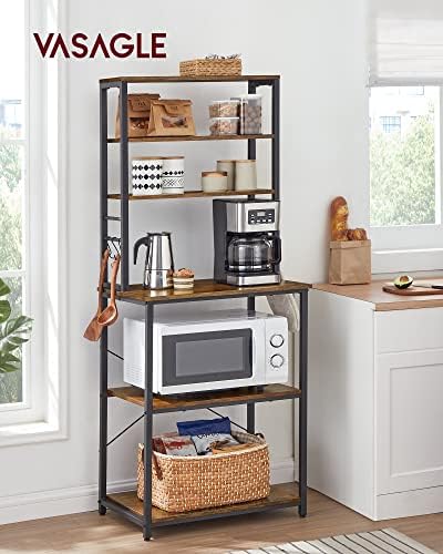 VASAGLE Coffee Bar, 23.6 Inches 6-Tier Baker's Rack with 6 Hooks