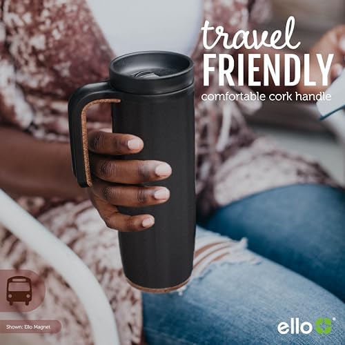 Ello Magnet 18oz Insulated Stainless Steel Travel Mug with Handle, Sage