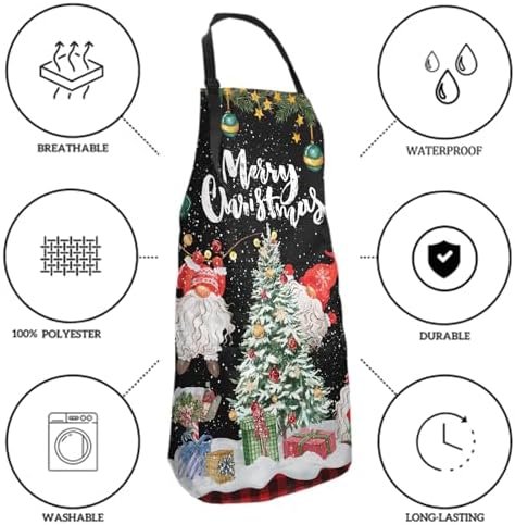 Giwawa Apron Unisex Resistant 33 x 28 inches with 2 Pockets Cooking Kitchen Aprons Suitable for BBQ Grill Drawing Haircut