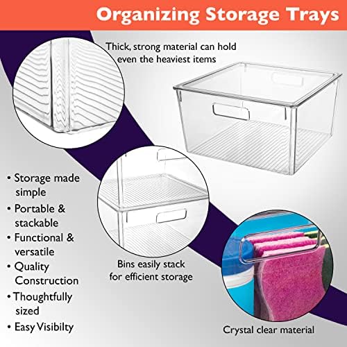 ClearSpace Plastic Storage Bins with Lids, Pantry Organizer, XL, 8 Pack