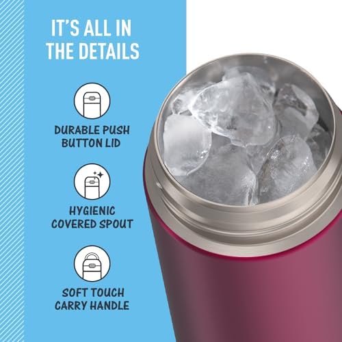 THERMOS FUNTAINER Water Bottle with Spout, 16oz, Dark Pink