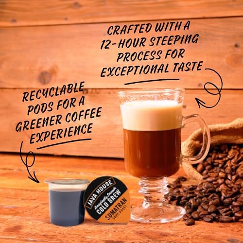 Java House Cold Brew Coffee Concentrate Single Serve Liquid Pods, Sumatran, 1.35 Fl Oz (Pack of 48)