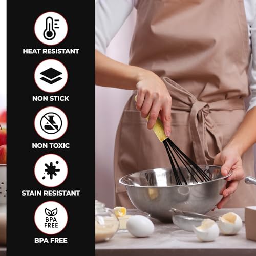 Kaluns 50 PCS Silicone Kitchen Utensils Set Complete Kitchen Set - 800°F Heat Resistant Non-Stick Premium Silicone Cooking Utensils W Wooden Handles - Can Opener, Masher, Turner, Silicone Spatula Set