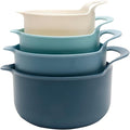 COOK WITH COLOR Nesting Plastic Mixing Bowl Set with Pour Spouts and Handles by CookwithColor