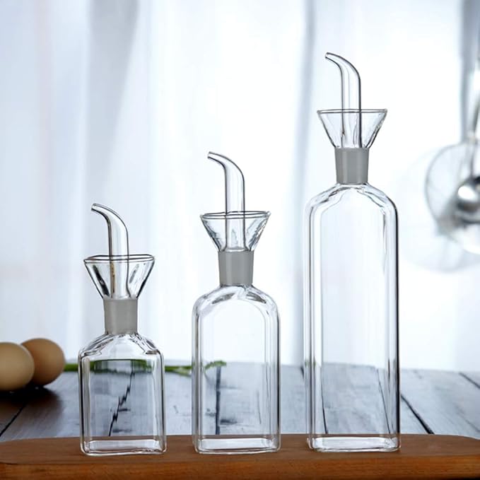 LandHope Oil Bottle Glass Olive Oil Dispenser Bottle Glass Cooking Oil Vinegar - Image 5
