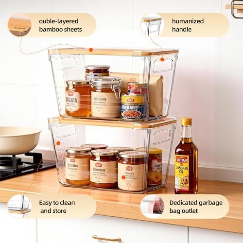 2 Pack Pantry Storage Containers for Onions, Potatoes and Trash Bags