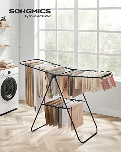 SONGMICS Clothes Drying Rack, Foldable Space-Saving Laundry Drying Rack