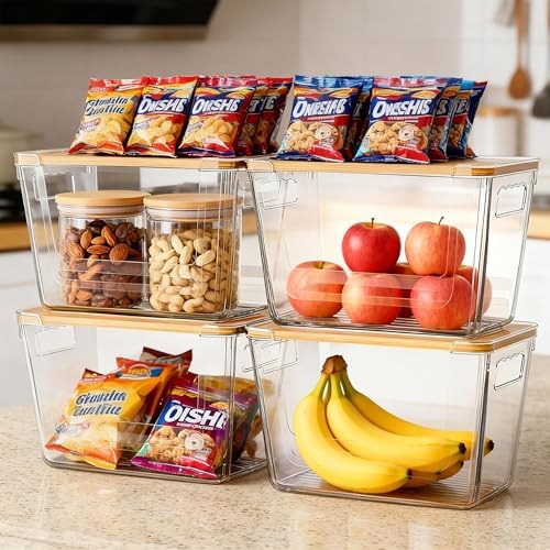 4 Pack Pantry Storage Containers for Onions, Potatoes and Trash Bags