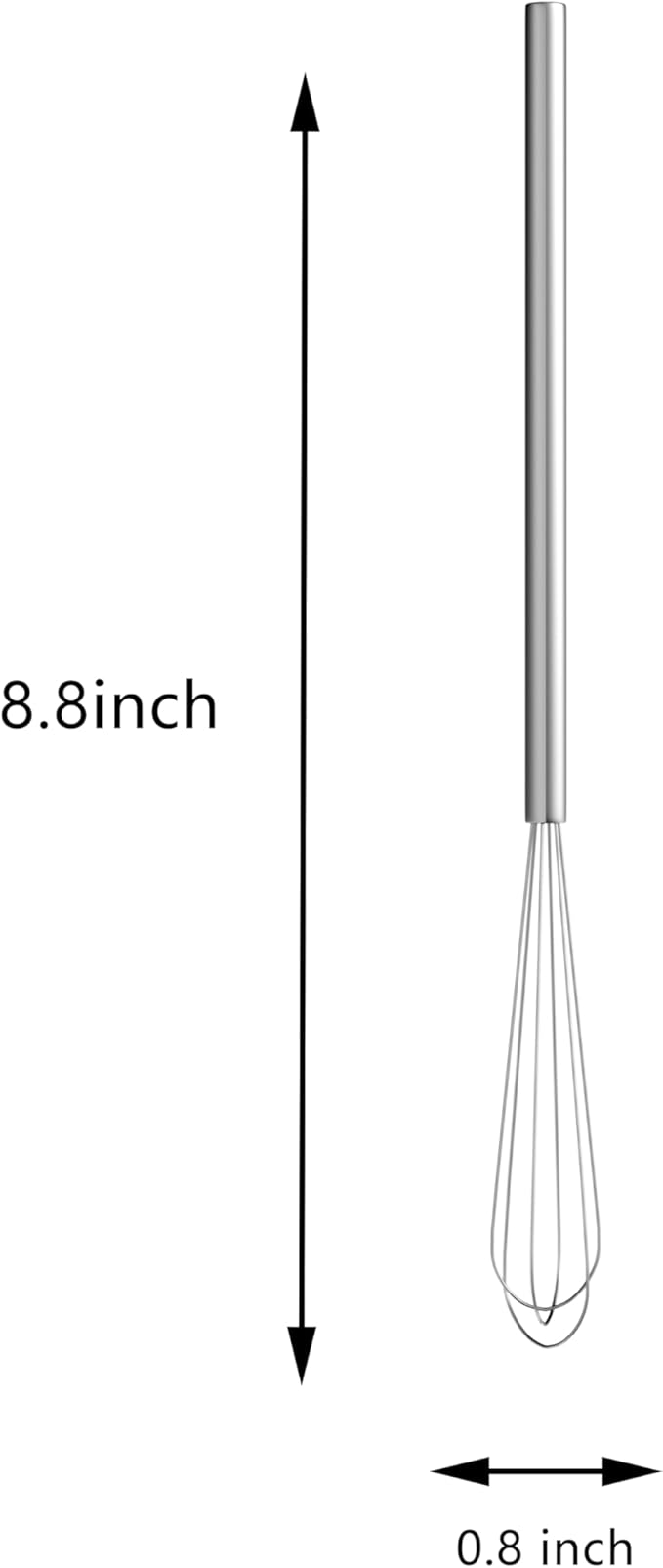 2 Pcs Mini Whisk, Stainless Steel Skinny Egg Beater Whisk - Image 2