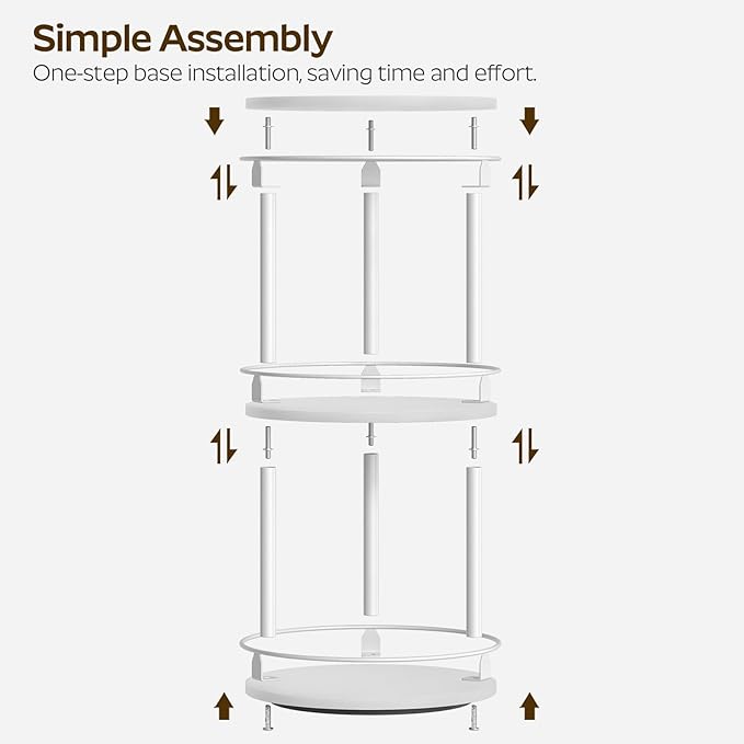 YATINEY Lazy Susan Organizer, Rotating Spice Rack, 3 Tier Spice Turntable - Image 8