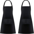 Jubatus 2 Pack Bib Aprons with 2 Pockets Cooking Chef Kitchen Apron by Jubatus