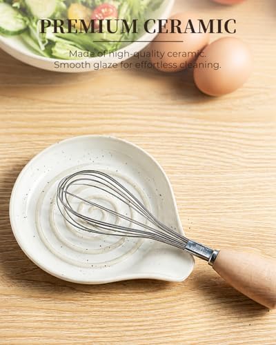 LAUCHUH Spoon Rest, Ceramic Spoon Rest Kitchen Spoon Holder for Stove Top