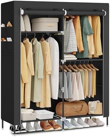 SONGMICS Portable Closet, Fabric Wardrobe, Clothes Rack with Shelves